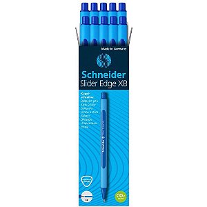 Caneta Esferográfica Slider EDGE XB Schneider Azul - Caixa com 10