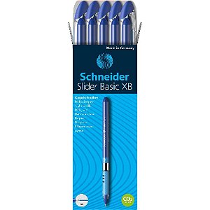Caneta Esferográfica Slider Azul Ponta Grossa Caixa com 10