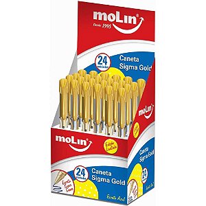 Caneta Esferográfica Sigma GOLD Azul 1.0MM Ponta Média Caixa com 24