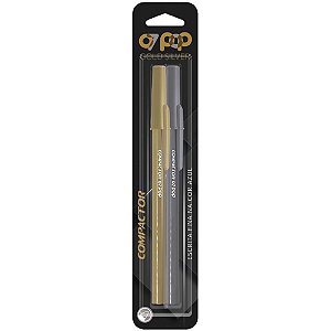 Caneta Esferográfica POP 0.7 GOLD/SILVER Azul - Caixa com 10 Unidades