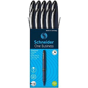 Caneta Esferográfica ONE Business Schneider Preta - Caixa com 10 Unidades