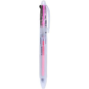 Caneta Esferográfica Molin 3CORES AZUL/PRETA/ROSA CX com 12
