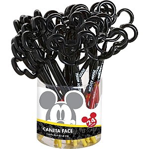 Caneta Esferográfica Mickey Face PT/VM Pote 24