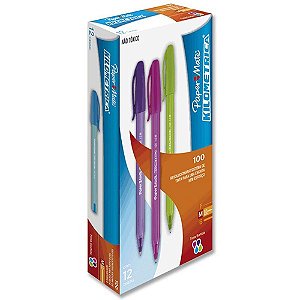 Caneta Esferográfica Paper Mate Kilométrica 100 Colorz Sortida (12 Unidades)