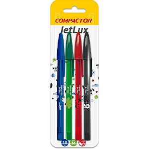 Caneta Esferográfica JET LUX II 4 Cores - Escrita Média 1.0MM