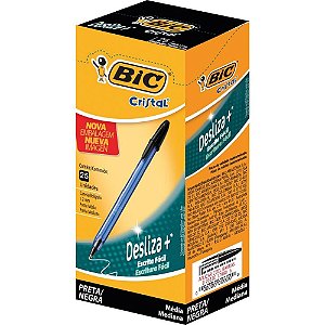 Caneta Esferográfica Cristal SOFT Preta Caixa com 25 Unidades