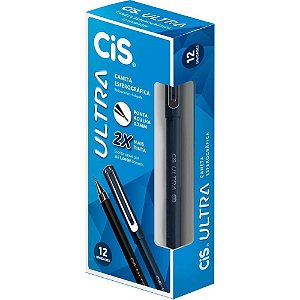 Caneta Esferográfica CIS ULTRA 0.7MM Azul Caixa com 12 Unidades