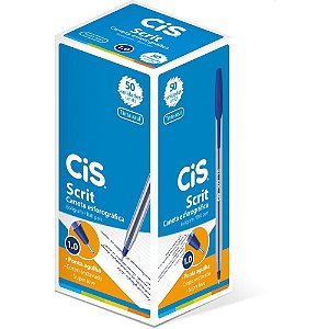 Caneta Esferográfica CIS SCRIT Azul 1.0MM Caixa com 50