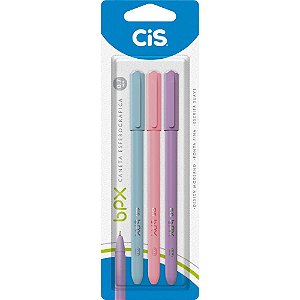 Caneta Esferográfica CIS BPX 0,7MM Blister com 3 Cores