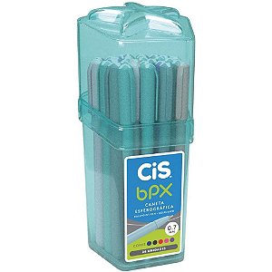 Caneta Esferográfica CIS BPX 0,7MM - 5 Cores Pote com 36 Unidades