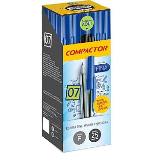Caneta Esferográfica 0,7MM Preta - Caixa com 25