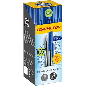 Caneta Esferográfica 0,7MM Azul - Caixa com 25 Unidades