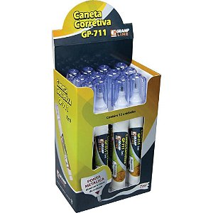 Caneta Corretiva GP-711 7ML Ponta de Metal Caixa com 12