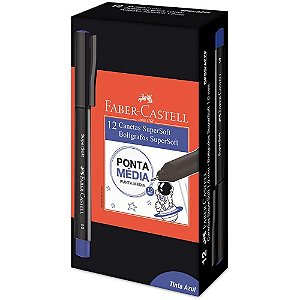 Caneta com Ponta Porosa Supersoft Pen 10MM Azul CX com 12
