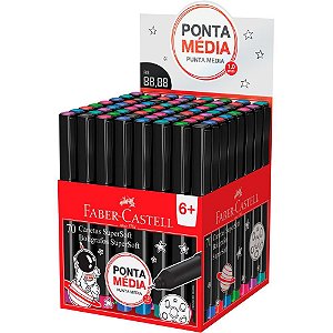 Caneta com Ponta Porosa Supersoft Pen 1.0MM Display com 70 Unidades