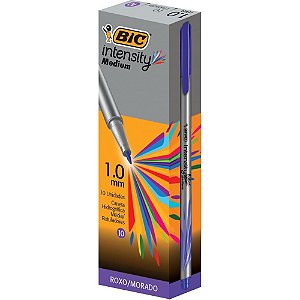 Caneta com Ponta Porosa BIC Intensity 1.0MM Roxa - Caixa com 10 Unidades