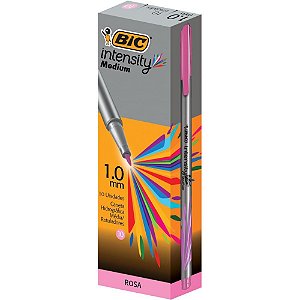 Caneta com Ponta Porosa Intensity 1.0 MM Rosa – Caixa com 10 Unidades