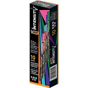 Caneta com Ponta Porosa BIC Intensity 0.4MM Sortidas - Caixa com 10