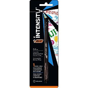 Caneta com Ponta Porosa BIC Intensity 0.4MM Preta - Bloco com 01