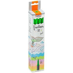 Caneta com Ponta Porosa Fineliner 04MM Verde Neon CX com 12