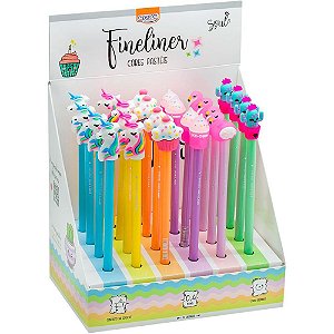 Caneta com Ponta Porosa Fineliner 0.4MM FUNNY - Estojo com 24