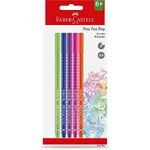Caneta com Ponta Porosa Fine Pen POP 5CORES