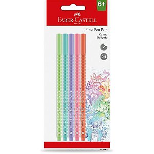 Caneta com Ponta Porosa Fine Pen POP 5 Cores Pastel