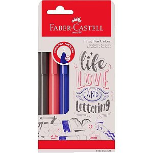 Caneta com Ponta Porosa Fine Pen Colors PT/AZ/VM PCT com 12