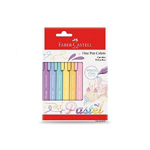 Caneta com Ponta Porosa Fine Pen Colors 6CORES Pastel PCT com 06