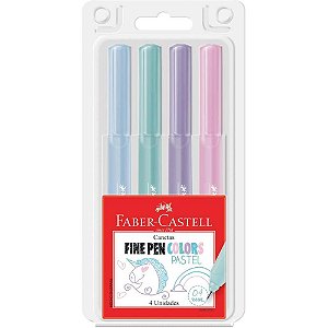Caneta com Ponta Porosa Fine Pen Colors 4CORES Pastel CX com 06
