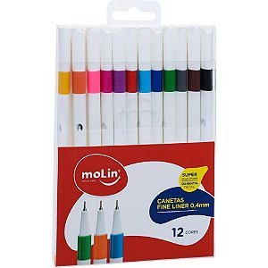 Caneta com Ponta Porosa Fine Liner 04MM 12 Cores BLCOM 12