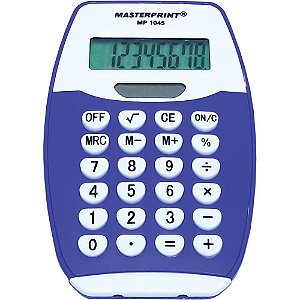 Calculadora de Mesa MP 1045 8 Dígitos AZUL/BRANCO PILHA/SOLAR