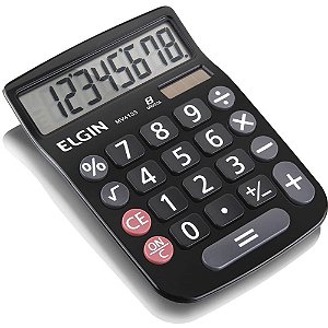 Calculadora de Mesa 8 Dígitos com Visor LCD SOLAR/BATERIA Preta