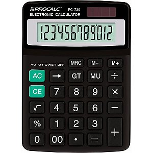 Calculadora de Mesa 12 Dígitos PC730 Preta