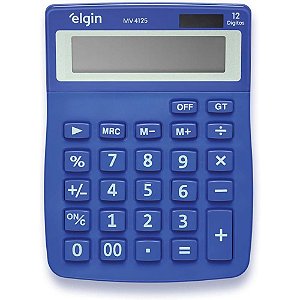 Calculadora de Mesa 12 Dígitos MV4125VISEM SL/BA Azul - Visor de Cristal Líquido