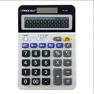 Calculadora de Mesa 12 Dígitos MOD PC241 BAT/SOLAR