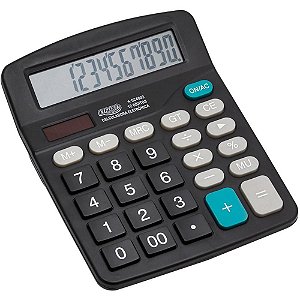 Calculadora de Mesa 12 Dígitos 18X14X4CM Preta