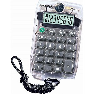 Calculadora de Bolso 8 Dígitos PC033 Transparente com Cordão