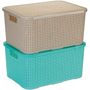 Caixa Plástica Multiuso Mini Rattan Tendência 7L