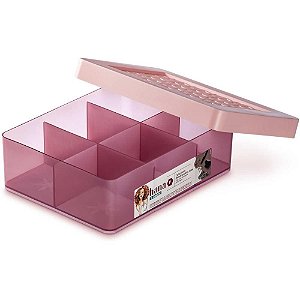 Caixa Plástica Multiuso Caixa com Divisórias Rose P