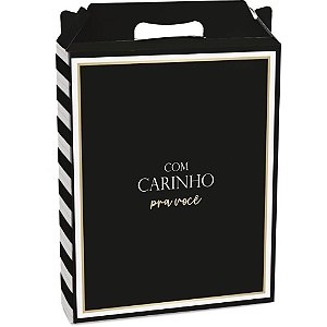 Caixa para Presente Retangular Vertical Maison 18X7,5X21CM Preta - Pacote com 10