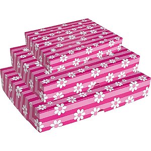 Caixa para Presente FLEX Média 22X30X5CM - 6 Modelos Sortidos Pacote com 16 Unidades