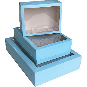 Caixa para Presente com Tampa e Visor Suave 26X19X7,5 CM Pacote com 16 Unidades