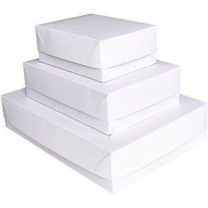 Caixa para Presente com Tampa MD 26X19X7,5CM Branca - Pacote com 10