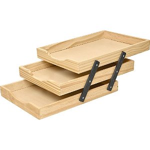Caixa de Correspondência Tripla de Madeira Pinho N°3 - 25X36CM
