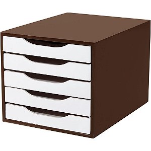 Caixa Correspondência Madeira Arquivo 05 Gavetas TABACO/BR