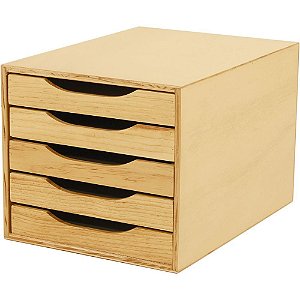 Caixa de Correspondência Arquivo com 5 Gavetas em Madeira – 36X27X24CM
