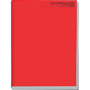 Caderno Quadriculado 1/4 7X7MM 96 Folhas Brochura Vermelho Pacote com 05