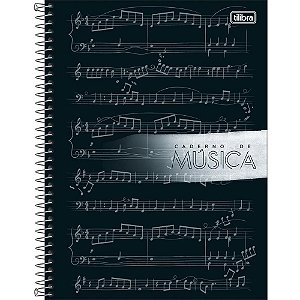 Caderno de Música Universitário Capa Dura 80 Folhas Pacote com 05
