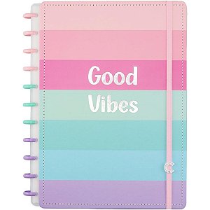 Caderno Inteligente Grande Good Vibes BY INDY 80 Folhas